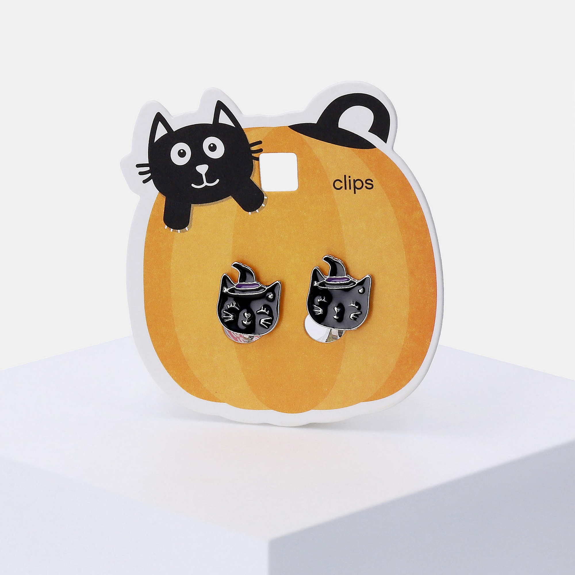 گوشواره دخترانه مدل کلیپسی طرح Hlw cat