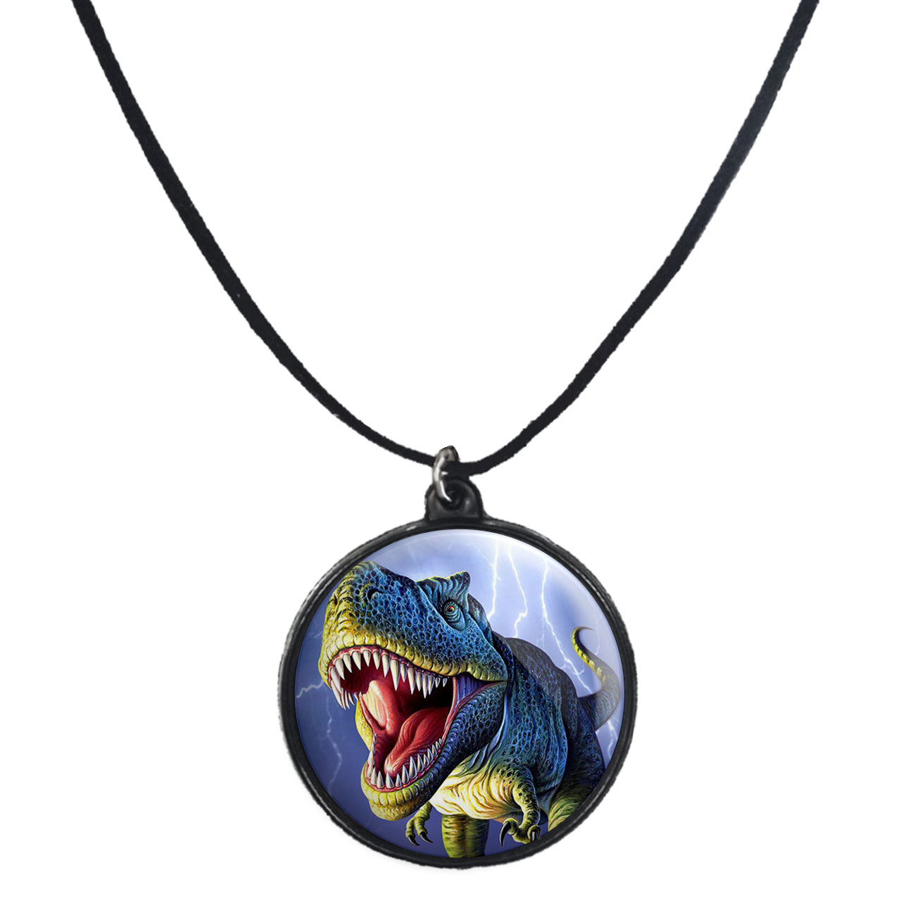 گردنبند پرمانه طرح دایناسور ها کد pmb.23378 مدل دو طرفه