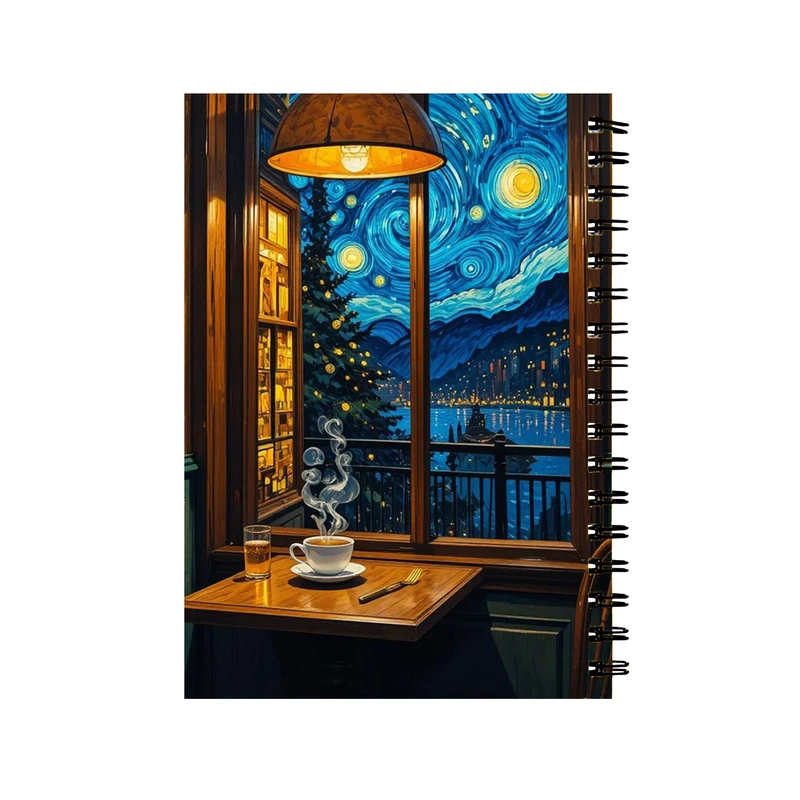 دفتر مشق 60 برگ مدل شب پرستاره کد 0130