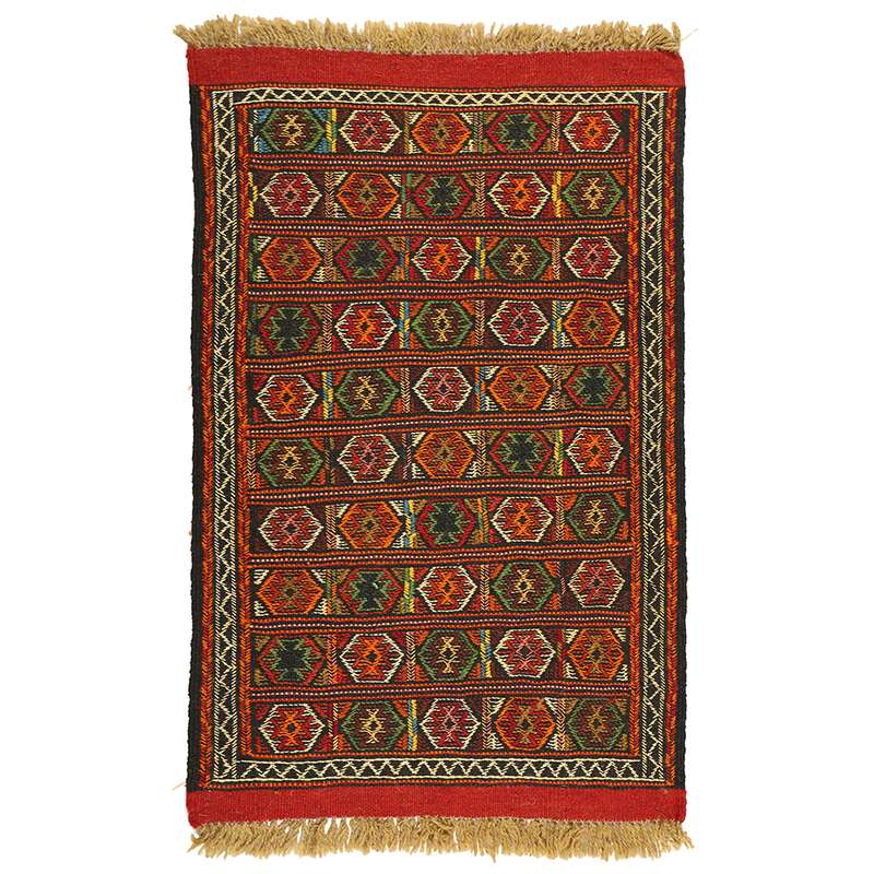 گلیم دستبافت نیم متری مدل کردی کد 1409404