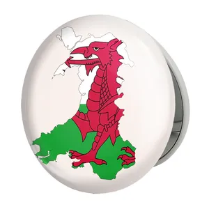 آینه جیبی خندالو طرح پرچم ولز مدل تاشو کد 20591 