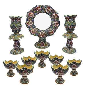 مجموعه ظروف هفت سین ده پارچه مینا کاری شده مدل  1100-Laleh