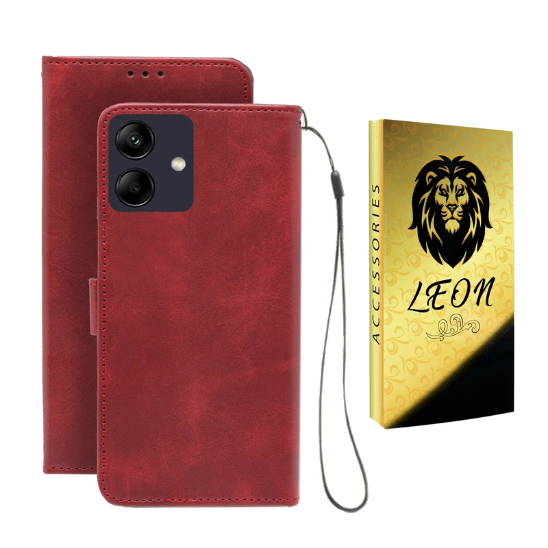 کیف کلاسوری لئون مدل Band Oro مناسب برای گوشی موبایل سامسونگ Galaxy A07 به همراه بندآویز