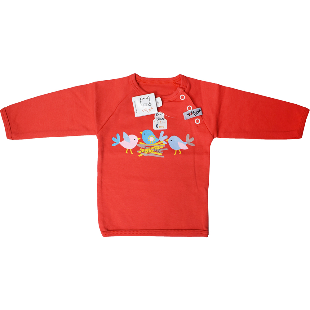 تی شرت آستین بلند نوزادی تاپ لاین طرح جوجه کد 009sj -  - 1