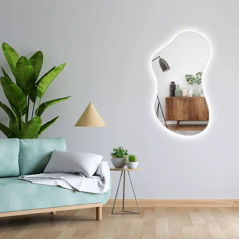 آینه تجسم طرح دفرمه بک لایت مدل مینا