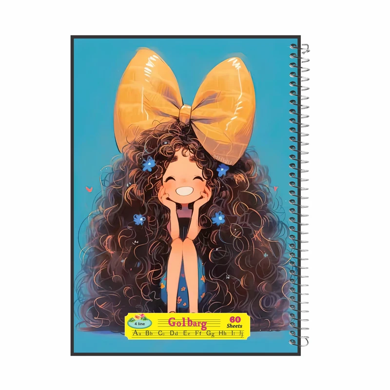 دفتر زبان 60 برگ گلبرگ مدل دخترانه کد 2556