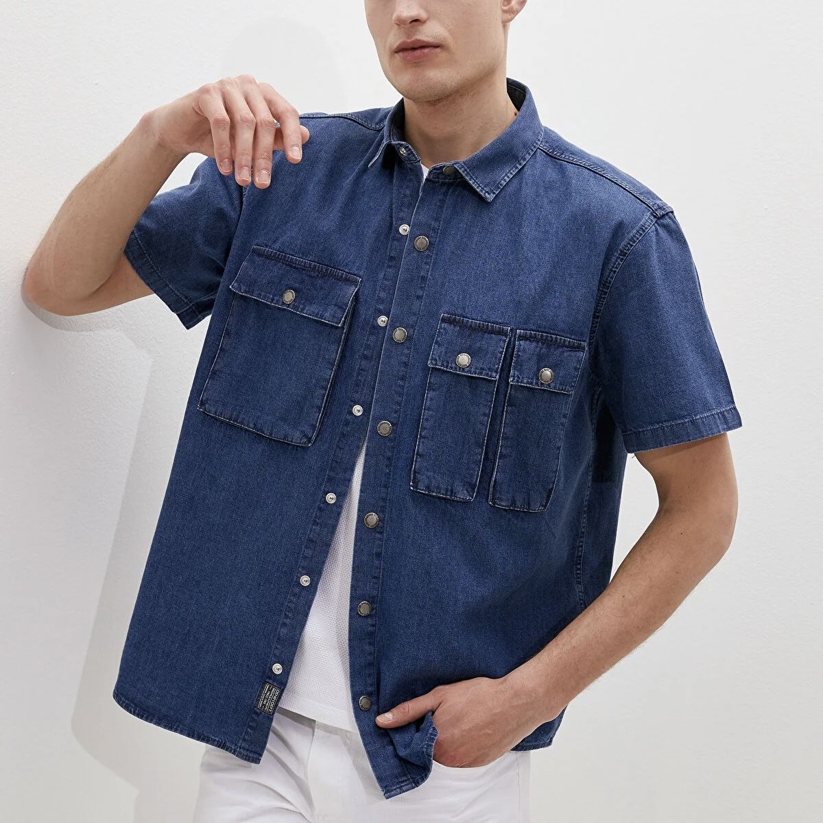 پیراهن آستین کوتاه مردانه ال سی وایکیکی مدل جین Kargo -  - 1