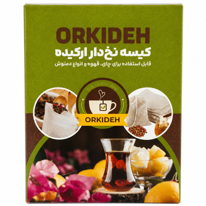 فیلتر چای ارکیده مدل کاغذی نخ‌دار 6 بسته 60 عددی