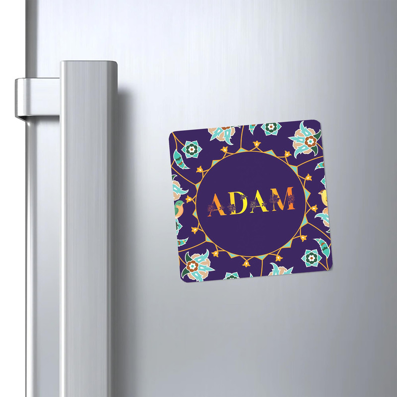 مگنت کاکتی طرح اسم آدام adam مدل گل و بلبل کد mg10791