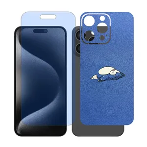 Glass Together model blue cut screen protector suitable for Apple iPhone 15 Pro Max mobile phone with cover sticker on the back of the phone
