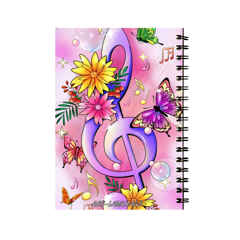 دفتر زبان 50 برگ طرح سل موسیقی کد 28