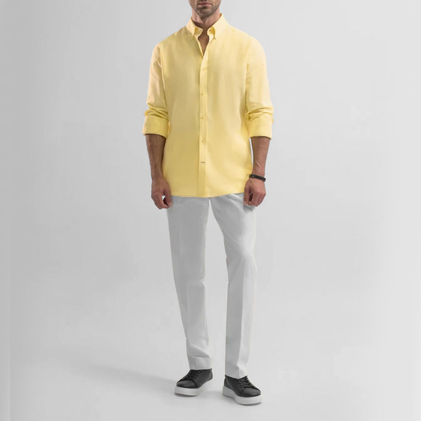 پیراهن آستین بلند یقه برگردان مردانه کروم مدل 2510108 - - 6