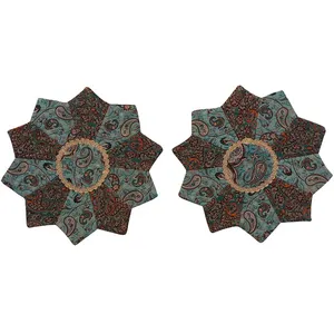 ست 2 تکه رومیزی ترمه مدل ستاره کد TRSETASA11