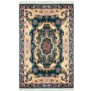 فرش ماشینی زرین ترنج مهرو کد 40 زمینه آبی