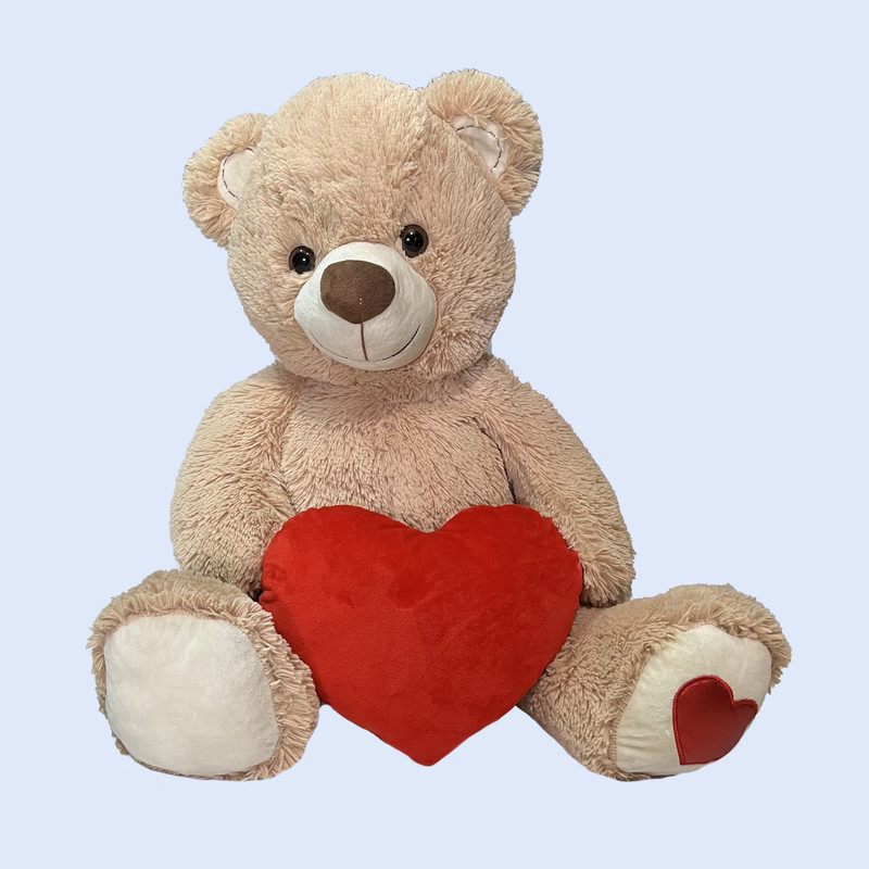 عروسک طرح خرس تدی مدل قلب به دست کد SZ10/687 ارتفاع 50 سانتی‌متر