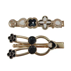 گیره مو زنانه مدل مجلسی فلزی طرح خرگوش و نگینی بسته 2 عددی