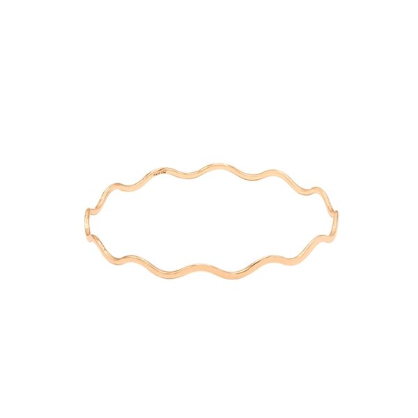 النگو طلا 18 عیار زنانه الی گلد گالری مدل زیگزاگی سایز 2