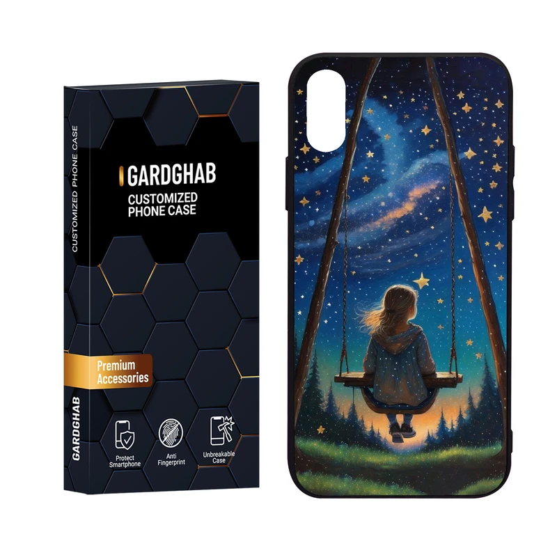 کاور گارد قاب مدل پشت گلس دخترانه مناسب برای گوشی موبایل اپل iPhone X/Xs 