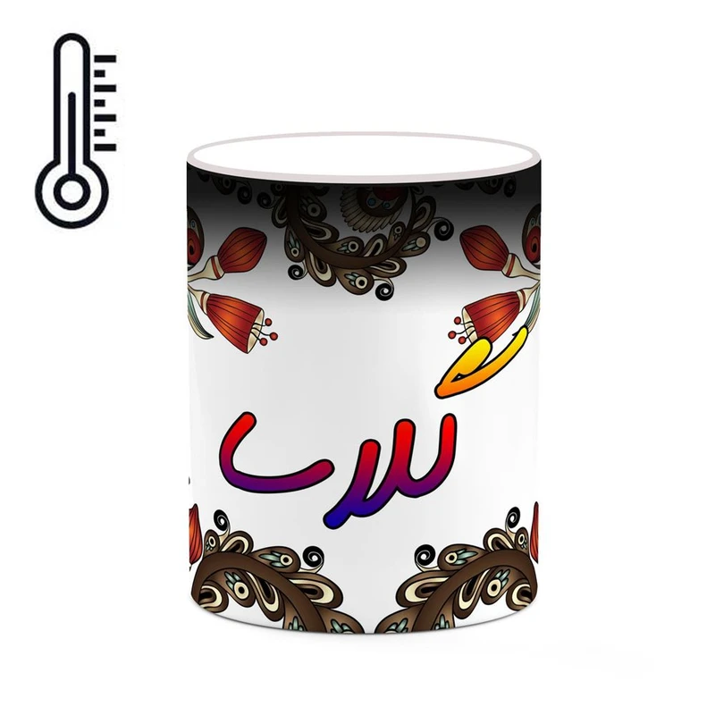 ماگ حرارتی کاکتی مدل اسم گلاسا طرح سنتی گل و بته کد mgh46737