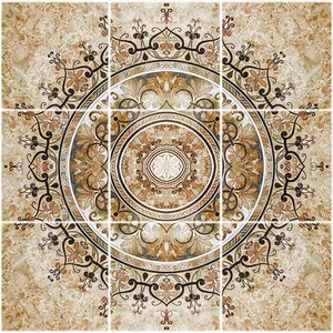 تایل سقفی طرح اسلیمی دایره کد ST 6164-9 سایز 60x60 سانتی متر مجموعه 9 عددی