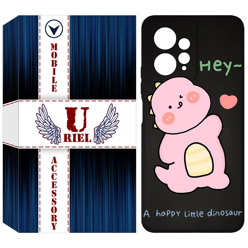 کاور یوریل مدل KSH کد 26 طرح دایناسور صورتی مناسب برای گوشی موبایل شیائومی Redmi Note 12 4G