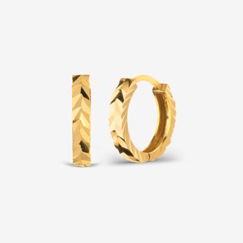 گوشواره حلقه‌ای طلا 18 عیار زنانه گلدم مدل E245005
