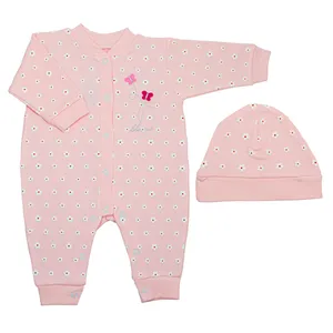 ست سرهمی و کلاه نوزادی دخترانه مدل شکوفه