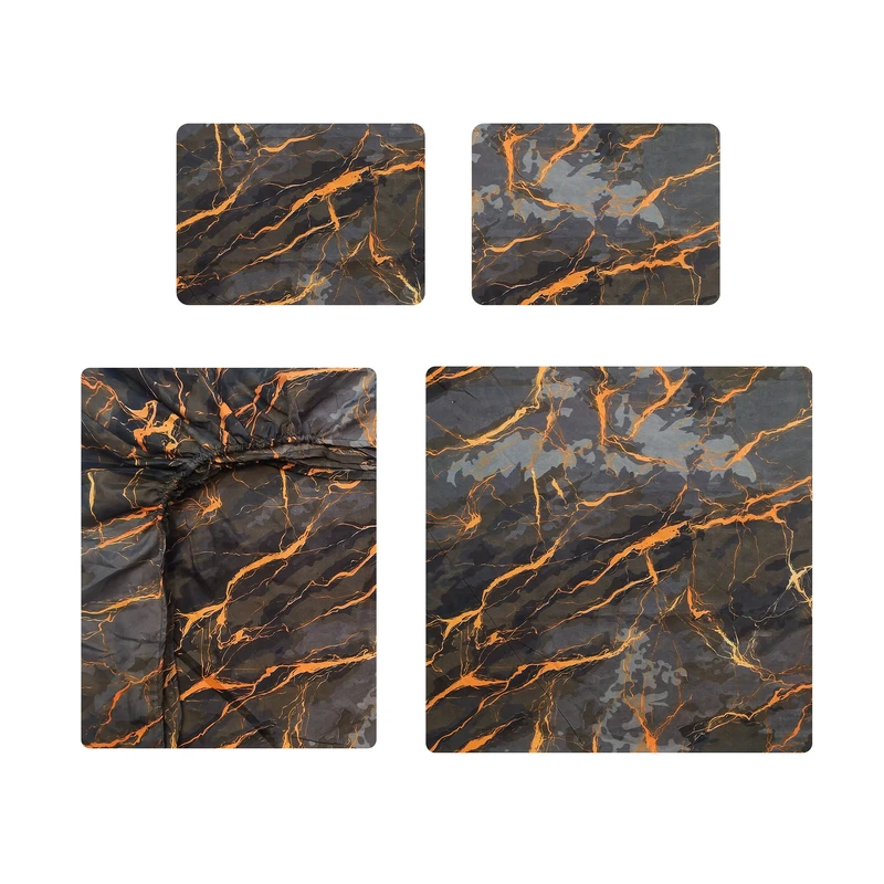 سرویس ملحفه آدنو مدل Volcano کد CH84 دو نفره 4 تکه