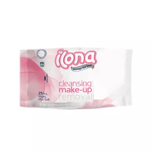 دستمال مرطوب پاک کننده آرایش ایلونا مدل Sensitive بسته 25 عددی 