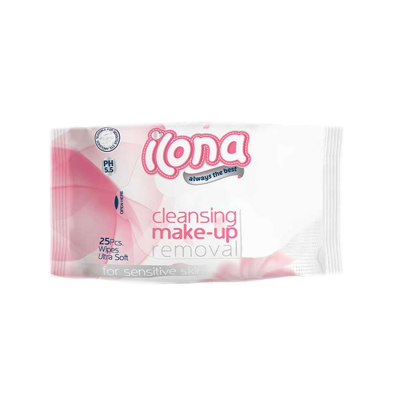 دستمال مرطوب پاک کننده آرایش ایلونا مدل Sensitive بسته 25 عددی دستمال مرطوب پاک کننده آرایش ایلونا مدل Sensitive بسته 25 عددی