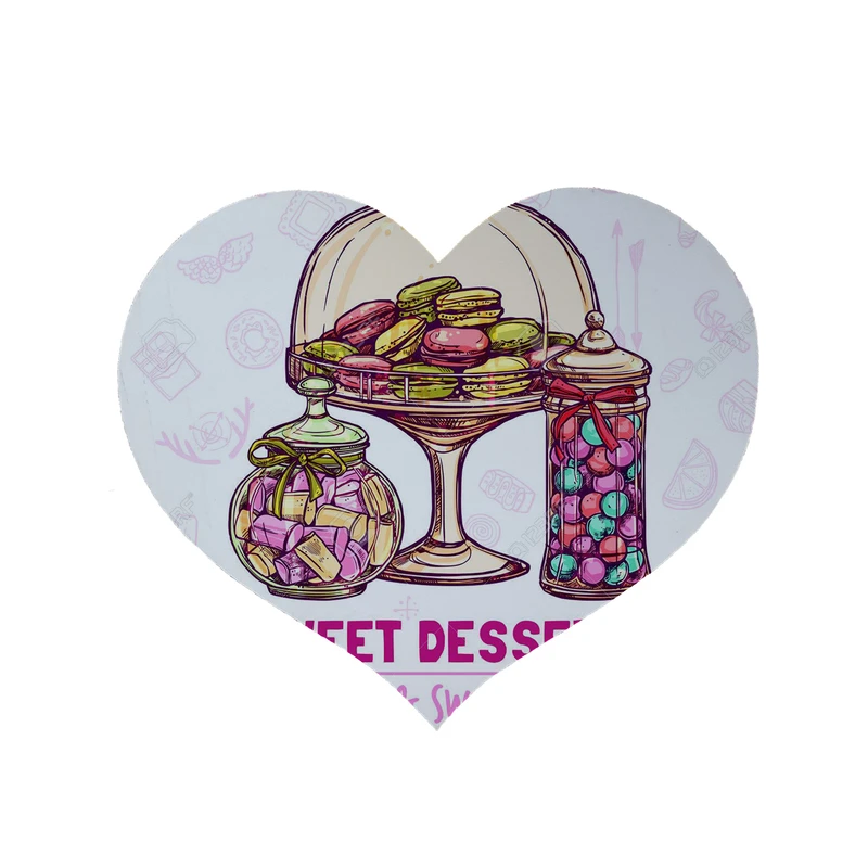   پادری مدل قلب طرح ماکارون کد 8244 سایز 90 × 90 سانتی متر