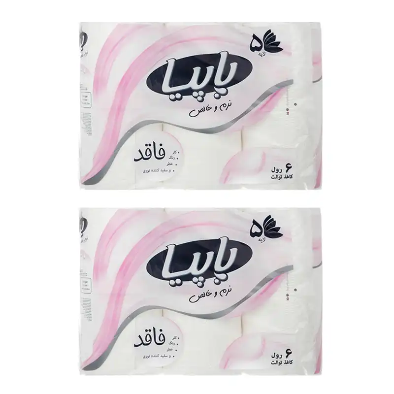 دستمال توالت پاپیا مدل 05 دو بسته 6 عددی