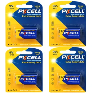 باتری کتابی پی‌کی سل مدل 9V Extra heavy duty بسته 4 عددی 