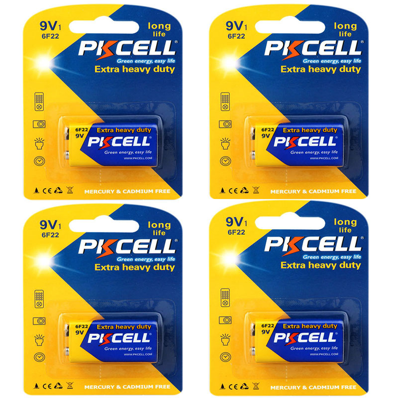 باتری کتابی پی‌کی سل مدل 9V Extra heavy duty بسته 4 عددی 