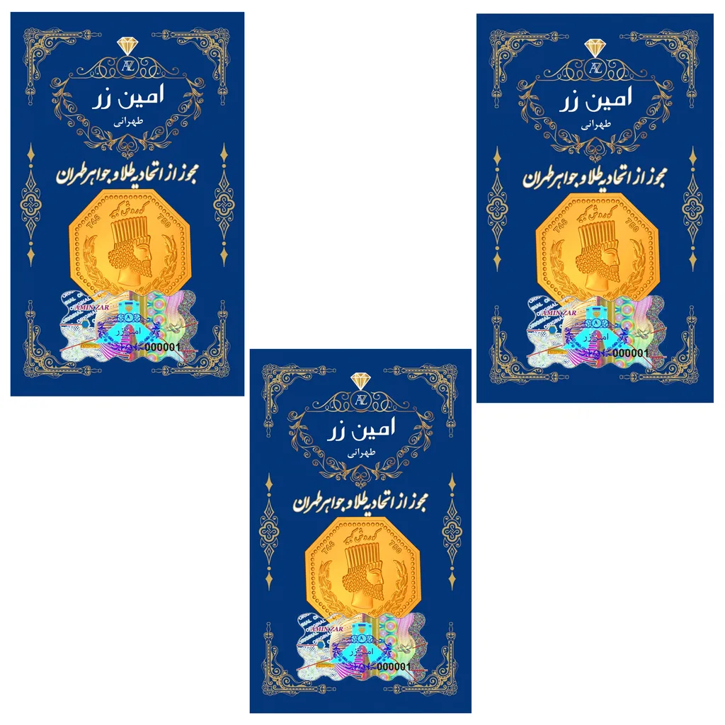 سکه گرمی طلا 18 عیار پارسیان امین زر مدل 005 بسته 3 عددی