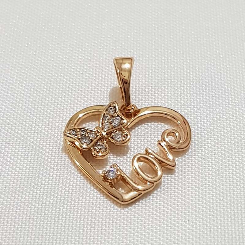 آویز گردنبند زنانه ژوپینگ مدل قلب پروانه نگینی کد 130 آویز گردنبند زنانه ژوپینگ مدل قلب پروانه نگینی کد 130