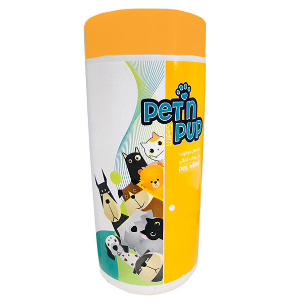 دستمال مرطوب حیوانات خانگی مدل petnpup بسته 50 عددی