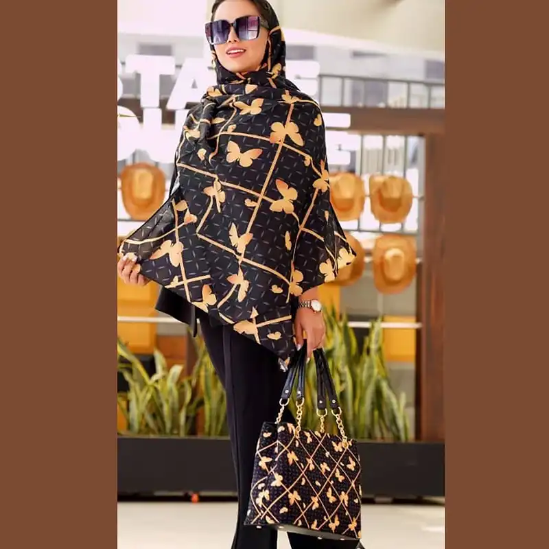 ست کیف و روسری زنانه مدل پروانه کد 2530