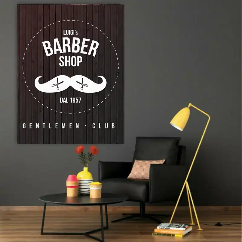 تابلو بوم طرح آرایشگاه مردانه سیبیل مدل SDB8025