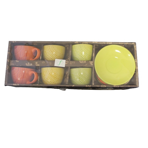 ست فنجان و نعلبکی 12 پارچه مدل KRSCC0006-514