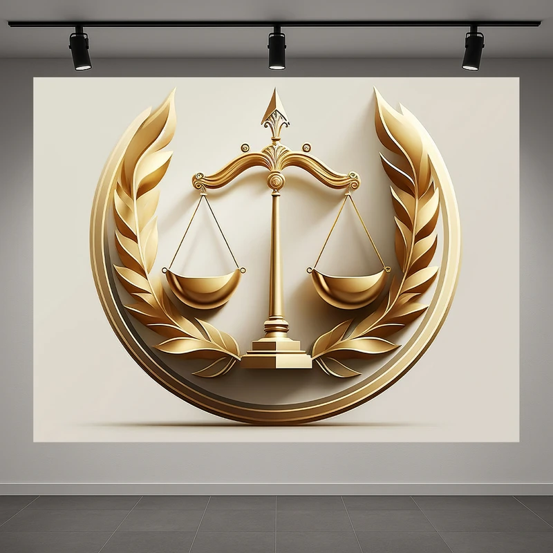 تابلو بوم طرح مخمل عدالت مدل ترازوی قانون کد AR3060126