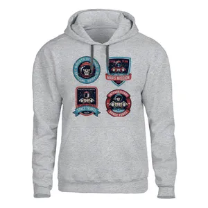 هودی مردانه مدل لیبل فضانورد کد SH61 رنگ طوسی