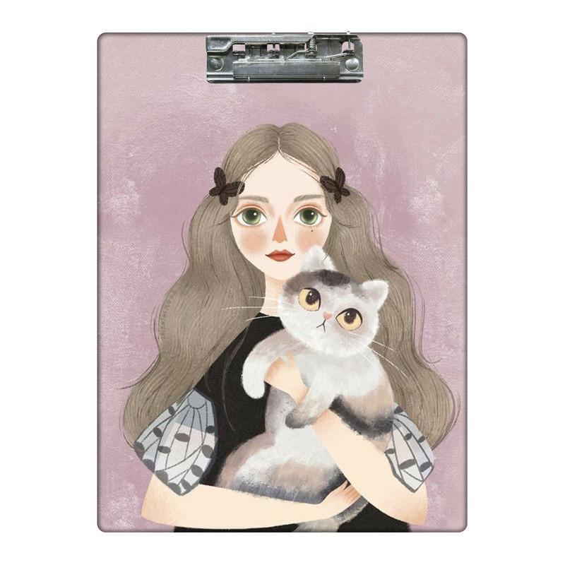 تخته شاسی طرح دختر و گربه  دمق کد 6213729 سایز A4