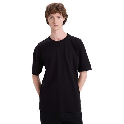 تیشرت اورسایز آستین کوتاه مردانه دیفکتو مدل 885BK81