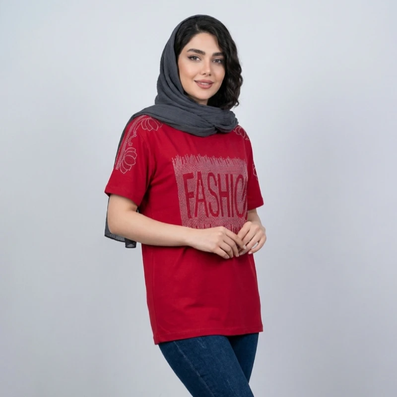 بلوز آستین کوتاه نگیندار زنانه مدل 2084