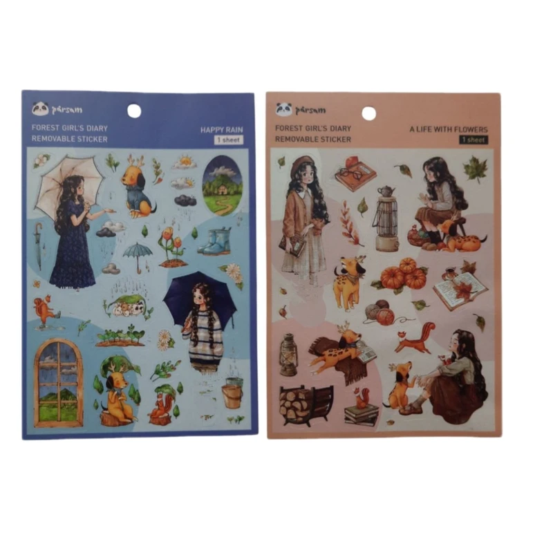 برچسب پارسام مدل دختر جنگل کد mn012 بسته 2 عددی