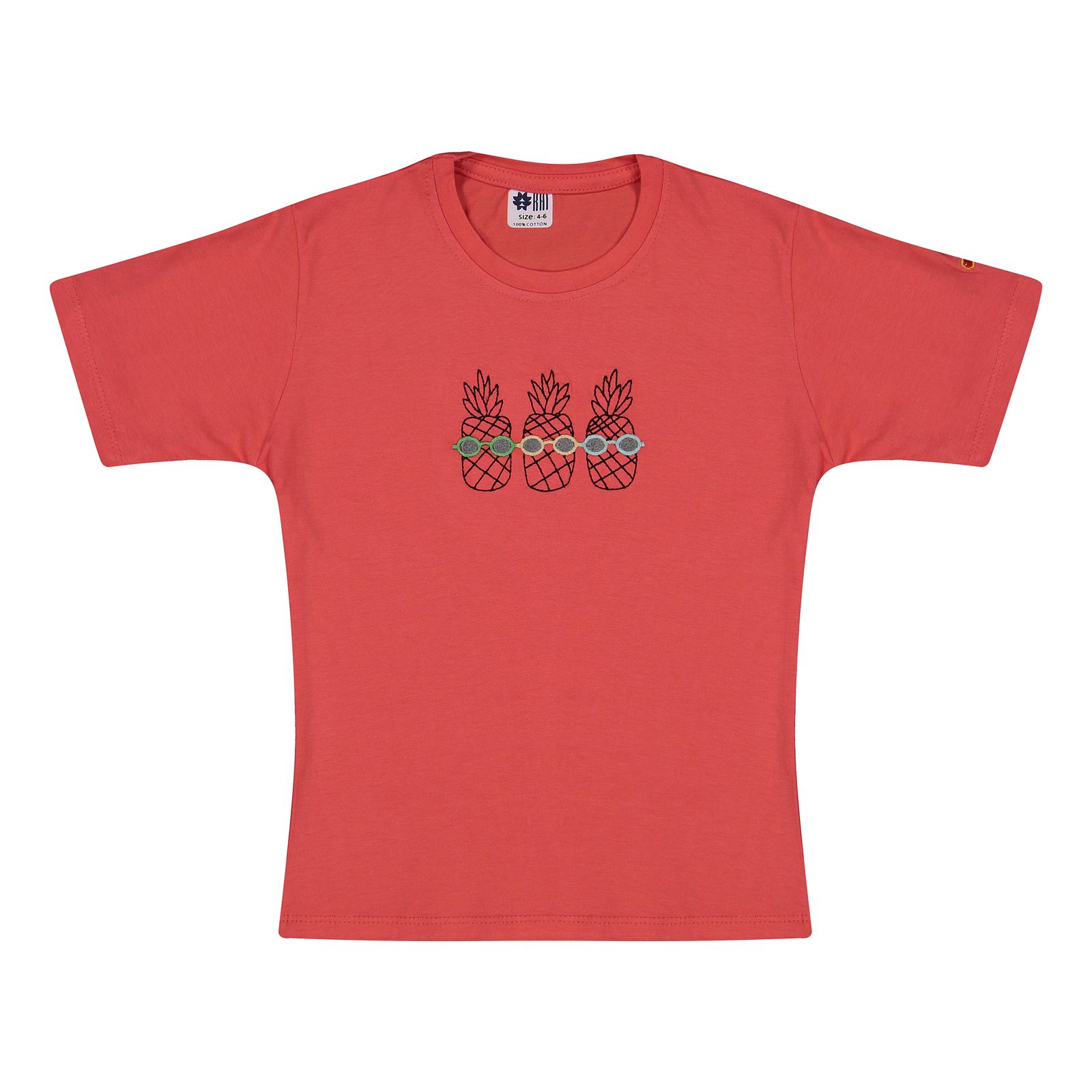تی شرت آستین کوتاه دخترانه مادر مدل Pineapple-24 رنگ گلبهی -  - 1