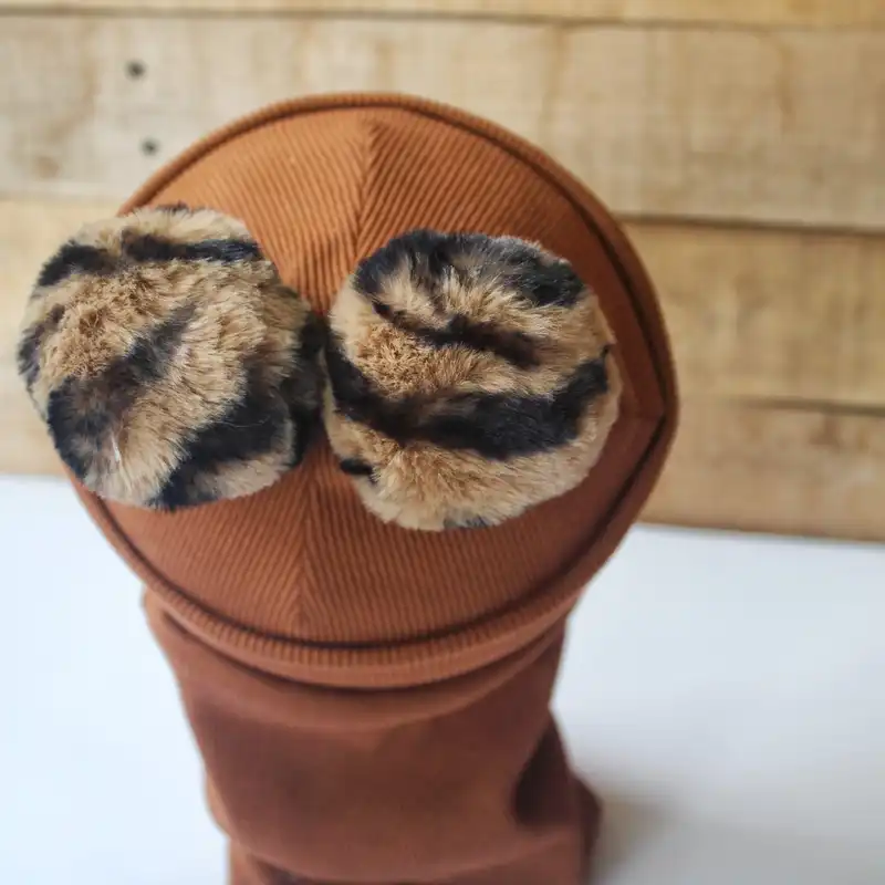 ست کلاه و شال گردن بچگانه ریماز مدل پوو کد m859 رنگ قهوه ای