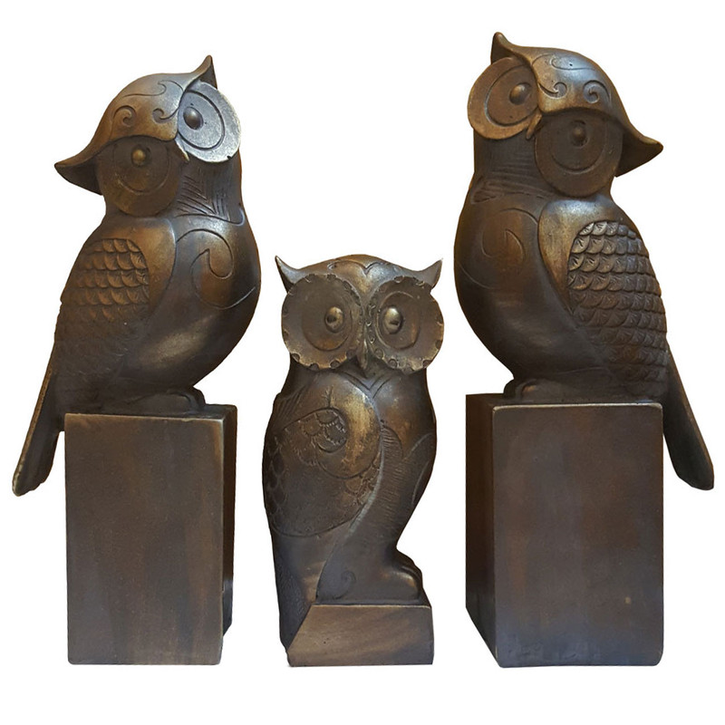 مجسمه لیلپار طرح جغد مدل DKH-7247 P مجموعه سه عددی