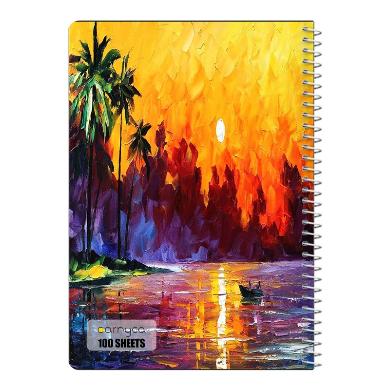 دفتر شطرنجی 100 برگ سیمی کارنیکا طرح نقاشی های آبرنگی Watercolor Paintings کد 27520